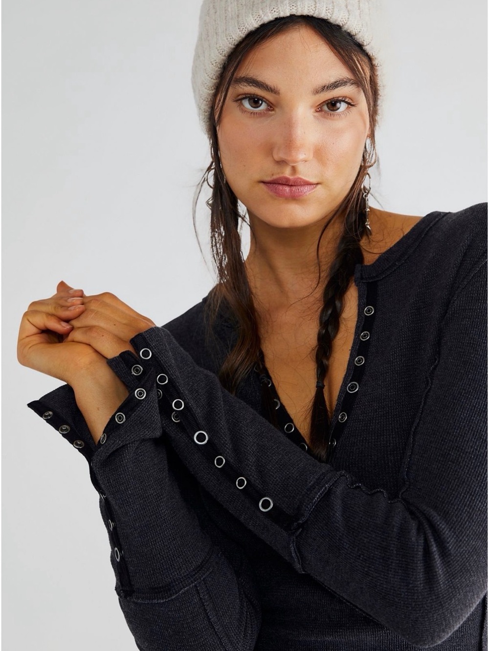 XS - Free People/We The Free Nailed It Henley in Black